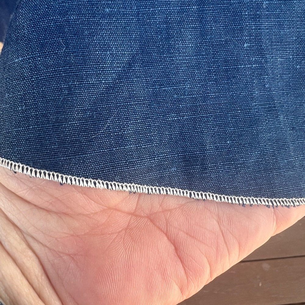 Jones New York Blue Linen blend embroidered skirt - Size 8 - Picture 8 of 12